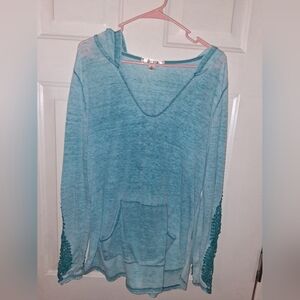 Decree Size XL Hooded Baby Blue Shirt